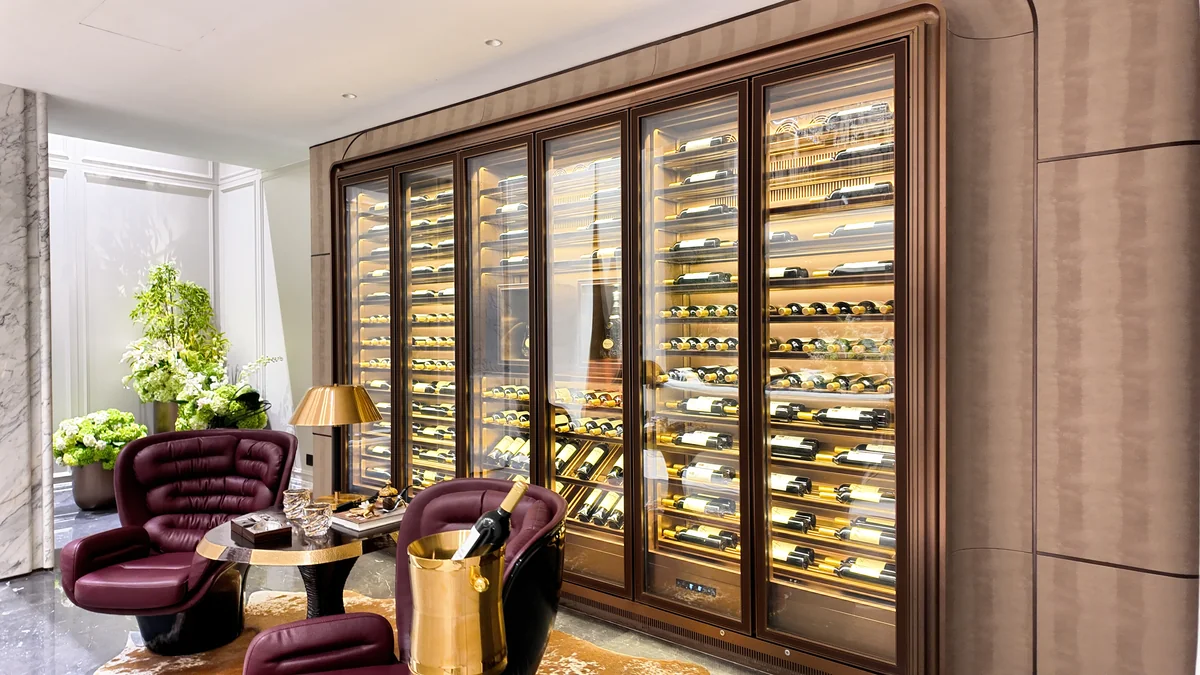 Hangzhou Villa Embedded Leather Wine Cabinet view 4